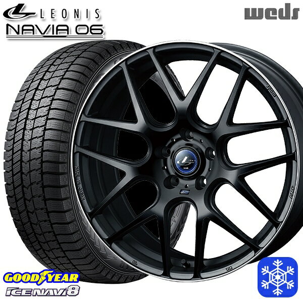 215/60R17 96Q アルファード ヴェルファイア 2022〜2023年製 グッドイヤー アイスナビ8 Weds ウェッズ レオニス ナヴィア06 MBP 17インチ 7.0J 5H114.3 スタッドレスタイヤホイール4本セット