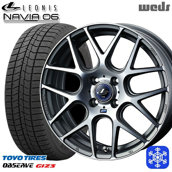 165/55R15 N-BOX タント 2024年製 トーヨー オブザーブ ギズ3 Weds ウェッズ レオニス ナヴィア06 MGMC 15インチ 4.5J 4H100 スタッドレスタイヤホイール4本セット