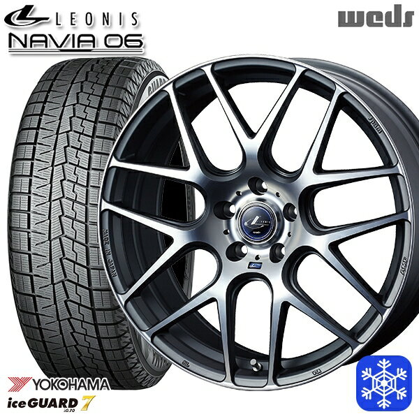 215/60R17 96Q アルファード ヴェルファイア 2022年製 ヨコハマアイスガード IG70 Weds ウェッズ レオニス ナヴィア06 MGMC 17インチ 7.0J 5H114.3 スタッドレスタイヤホイール4本セット