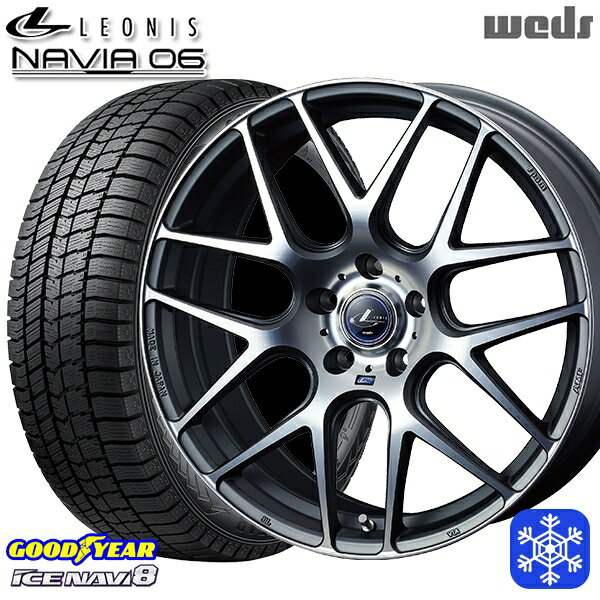 215/60R17 96Q アルファード ヴェルファイア 2022〜2023年製 グッドイヤー アイスナビ8 Weds ウェッズ レオニス ナヴィア06 MGMC 17インチ 7.0J 5H114.3 スタッドレスタイヤホイール4本セット