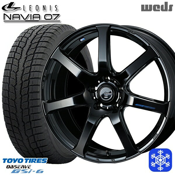 225/60R18 RAV4 NX 2022〜2023年製 トーヨー オブザーブ GSi-6 Weds ウェッズ レオニス ナヴィア07 PBK 18インチ 7.0J 5H114.3 スタッドレスタイヤホイール4本セット