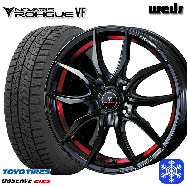 155/65R14 75Q 2023〜2024年製 トーヨー オブザーブ ギズ2 Weds ウェッズ ノヴァリス ローグ VF 14インチ 4.5J 4H100 スタッドレスタイヤホイール4本セット