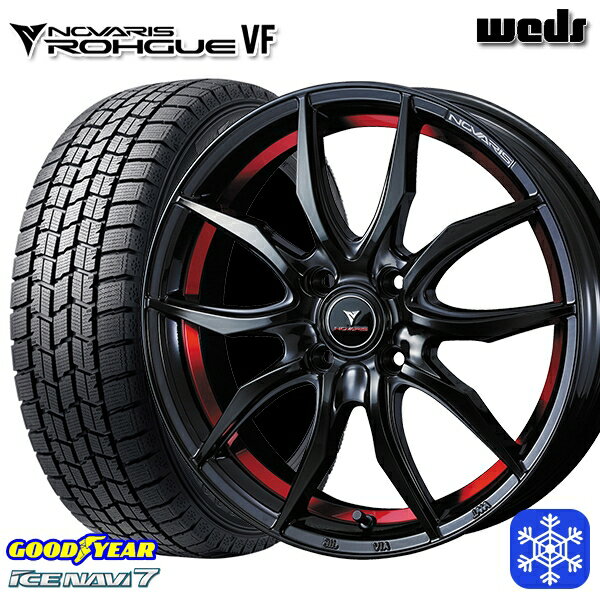 155/65R14 N-BOX タント 2022〜2023年製 グッドイヤー アイスナビ7 Weds ウェッズ ノヴァリス ローグ VF 14インチ 4.5J 4H100 スタッドレスタイヤホイール4本セット
