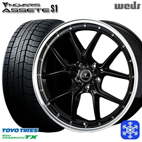 235/60R18 レクサスRX 2022〜2023年製 トーヨー ウィンタートランパス TX Weds ウェッズ ノヴァリス アセットS1 BK/リムポリッシュ 18インチ 8.0J 5H114.3 スタッドレスタイヤホイール4本セット