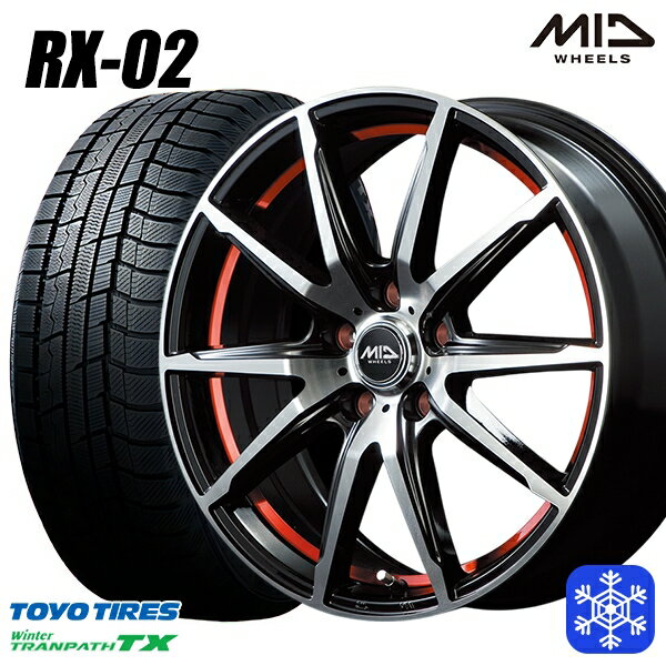 215/65R16 98Q アルファード ヴェルファイア 2022〜2023年製 トーヨー ウィンター トランパス TX MID シュナイダー RX-02 RED 16インチ 6.5J 5H114.3 スタッドレスタイヤホイール4本セット