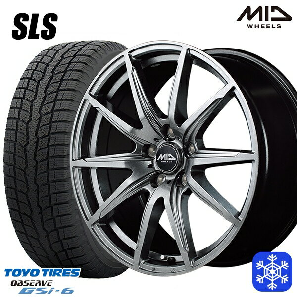 215/70R16 100Q デリカD5 2022〜2023年製 トーヨー オブザーブ GSi-6 MID シュナイダー SLS メタリックグレー 16インチ 6.5J 5H114.3 114.3 スタッドレスタイヤホイール4本セット