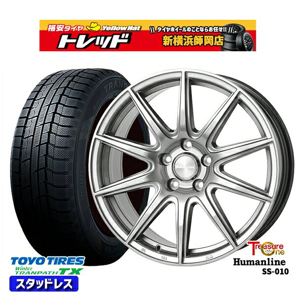 【取付対象】215/65R16 98Q アルファード ヴェルファイア 2022〜2023年製 トーヨー ウィンター トランパス TX トレジャーワン ヒューマンライン SS010 ダークグレー 16インチ 6.5J 5穴 114.3 スタッドレスタイヤホイール4本セット 送料無料