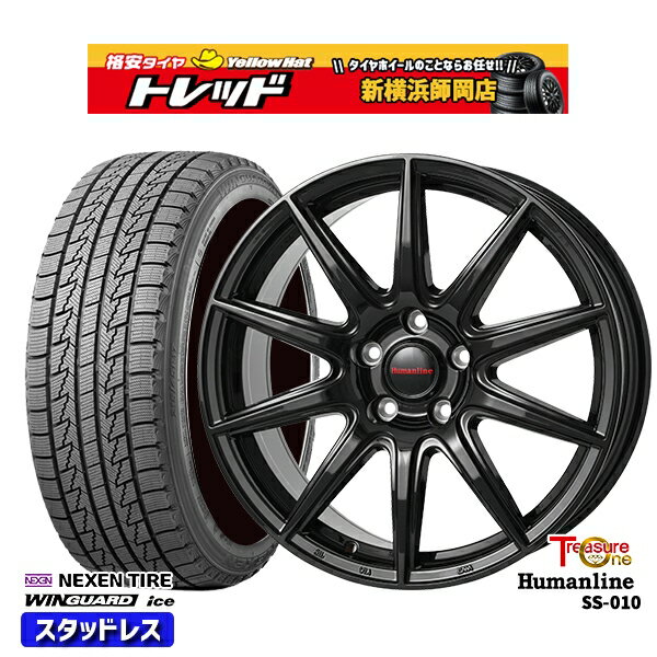 215/65R16 98Q インプレッサXV フォレスターSH系 2024〜2025年製 ネクセン ウィンガードアイス トレジャーワン ヒューマンライン SS010 BK 16インチ 6.5J 5H100 新品 スタッドレス1台分4本セット