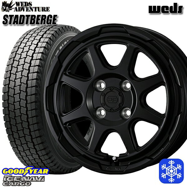 145R12 6PR （145/80R12） 2024〜2025年製 グッドイヤー アイスナビカーゴ Weds ウェッズ スタッドベルグ MB 12インチ 3.5J 4H100 新品 スタッドレス1台分4本セット