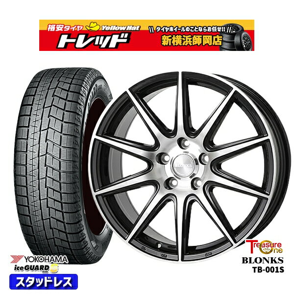 215/60R16 ヤリスクロス ヴェゼル 2021年製 ヨコハマ アイスガード IG60 トレジャーワン ブロンクス TB001S ブラックポリッシュ 16インチ 6.5J 5H114.3 スタッドレスタイヤホイール4本セット