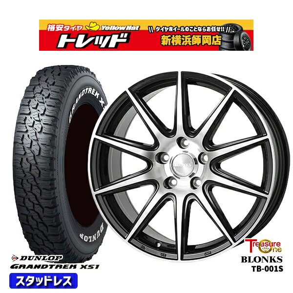215/70R16 100Q デリカD5 2024〜2025年製 ダンロップ グラントレック XS1 ホワイトレター トレジャーワン ブロンクス TB001S BP 16インチ 6.5J 5H114.3 新品 スタッドレス1台分4本セット