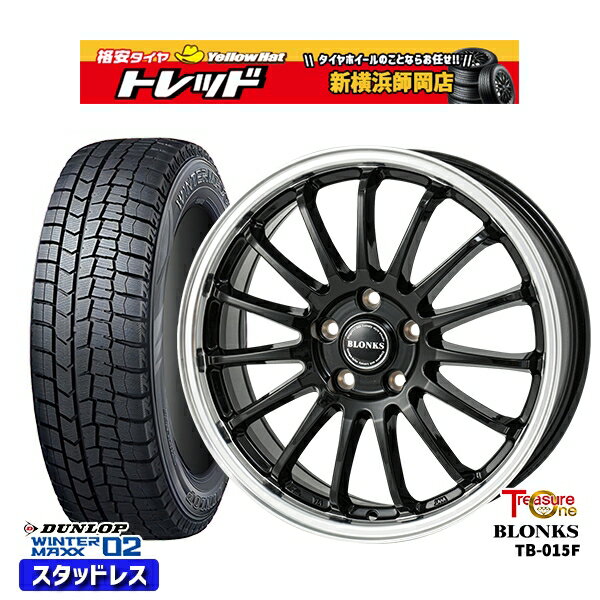 215/60R16 99T フォレスター レガシィ 2025年製 ダンロップ ウィンターマックス WM02 ■ トレジャーワン ブロンクス TB015F BK/RP 16インチ 6.5J 5H100 新品 スタッドレス1台分4本セット