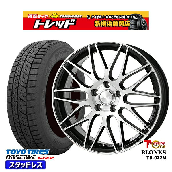 【取付対象】215/60R16 フォレスター レガシィ 2023年製 トーヨー オブザーブ ギズ2 トレジャーワン ブロンクス TB022M ブラックポリッシュ 16インチ 6.5J 5穴 100 スタッドレスタイヤホイール4本セット 送料無料