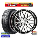 【取付対象】205/60R16 エスティマ マツダ3 2023年製 グッドイヤー アイスナビ7 トレジャーワン ブロンクス TB022M ブラックポリッシュ 16インチ 6.5J 5穴 114.3 スタッドレスタイヤホイール4本セット 送料無料