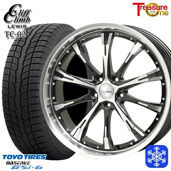 225/55R18 デリカD5 エクストレイル 2022〜2023年製 トーヨー オブザーブ GSi-6 トレジャーワン クリフクライムルイス TC02 18インチ 7.0J 5H114.3 スタッドレスタイヤホイール4本セット