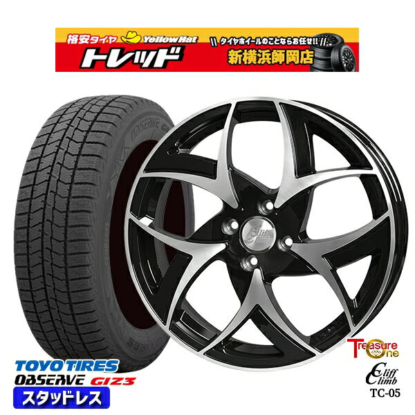 185/55R16 フィットシャトル 2024年製 トーヨー オブザーブ ギズ3 トレジャーワン クリフクライム TC05 BP 16インチ 6.0J 4H100 スタッドレスタイヤホイール4本セット