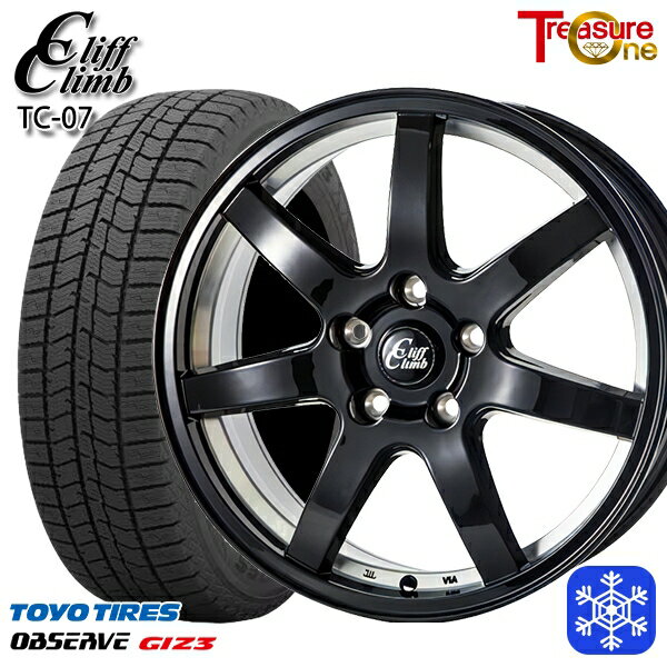 215/45R17 ノア ヴォクシー 2024年製 トーヨー オブザーブ ギズ3 トレジャーワン クリフクライム TC07 BK 17インチ 7.0J 5H114.3 スタッドレスタイヤホイール4本セット