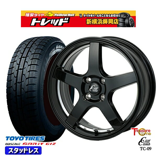 【取付対象】165/55R14 モコ ルークス 2021〜2022年製 トーヨー ガリット ギズ トレジャーワン クリフクライム TC09 BK 14インチ 4.5J 4穴 100 スタッドレスタイヤホイール4本セット 送料無料