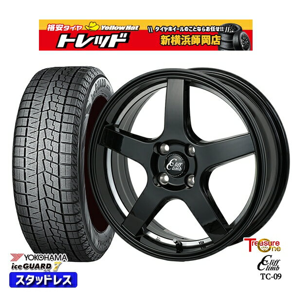 165/55R14 モコ ルークス 数量限定 2022年製 ヨコハマ アイスガード7 IG70 トレジャーワン クリフクライム TC09 BK 14インチ 4.5J 4H100 新品 スタッドレス1台分4本セット