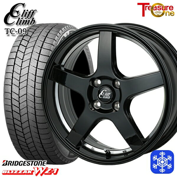 155/65R14 N-BOX タント 2025年製 ブリヂストン ブリザック WZ1 トレジャーワン クリフクライム TC09 BK 14インチ 4.5J 4H100 新品 スタッドレス1台分4本セット