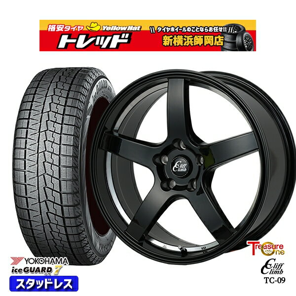 215/45R18 キックス マツダ3 2022〜2023年製 ヨコハマ アイスガード IG70 トレジャーワン クリフクライム TC09 BK 18インチ 7.0J 5H114.3 スタッドレスタイヤホイール4本セット