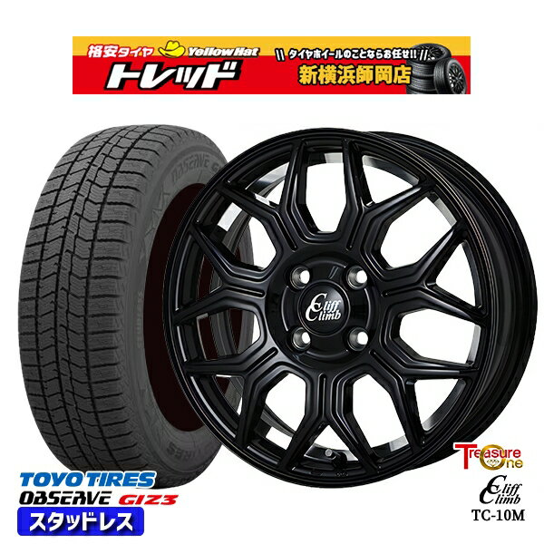 165/55R15 N-BOX タント 2024年製 トーヨー オブザーブ ギズ3 トレジャーワン クリフクライム TC10M BK 15インチ 5.0J 4H100 スタッドレスタイヤホイール4本セット