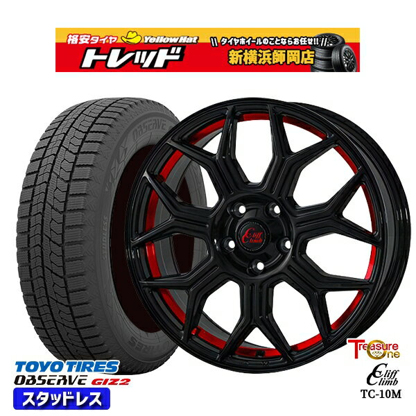 215/45R18 キックス マツダ3 2025年製 トーヨー オブザーブ ギズ2 トレジャーワン クリフクライム TC10M BK/レッド 18インチ 7.0J 5H114.3 新品 スタッドレス1台分4本セット
