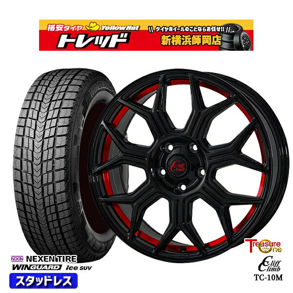 235/60R18 レクサスRX 2022〜2023年製 ネクセン ウィンガードアイス SUV トレジャーワン クリフクライム TC10M BK/レッド 18インチ 7.0J 5H114.3 スタッドレスタイヤホイール4本セット