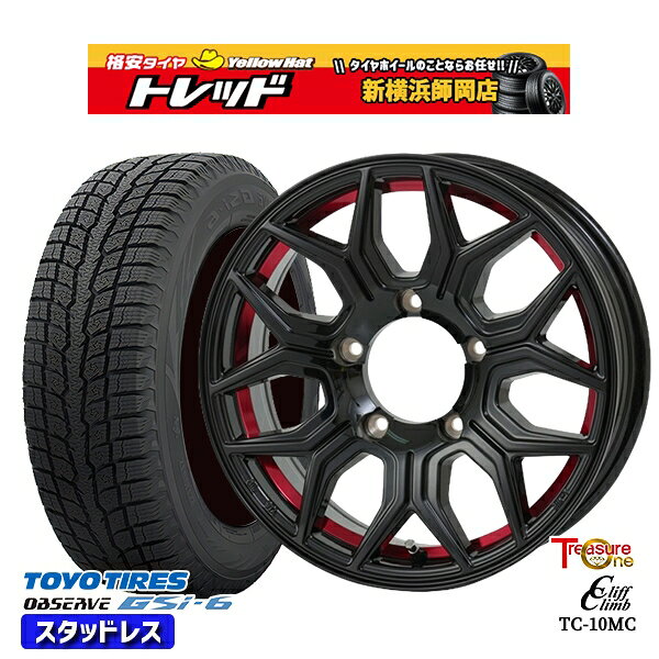 215/70R16 100Q ジムニー 2022〜2023年製 トーヨー オブザーブ GSi-6 トレジャーワン クリフクライム TC10M BK/レッド 16インチ 5.5J 5H139.7 新品 スタッドレス1台分4本セット