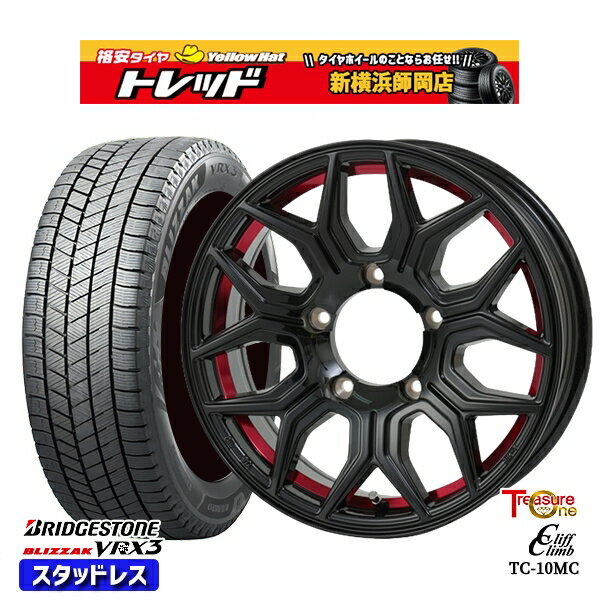 215/70R16 100Q ジムニー 2024〜2025年製 ブリヂストン ブリザック VRX3 トレジャーワン クリフクライム TC10M BK/レッド 16インチ 5.5J 5H139.7 新品 スタッドレス1台分4本セット