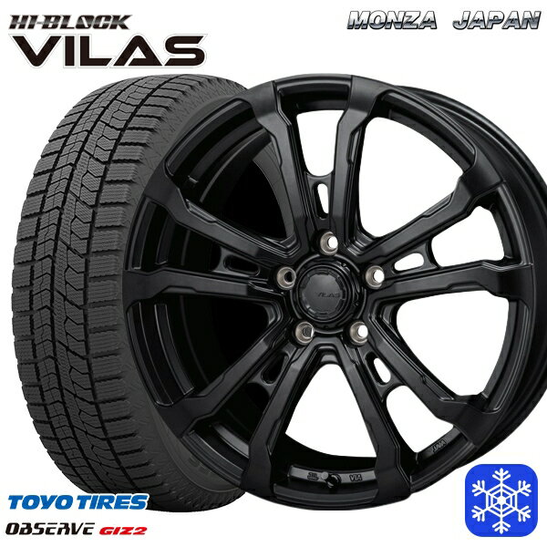 215/50R17 マツダ3 セレナ 2022〜2023年製 トーヨー オブザーブ ギズ2 MONZA ハイブロック ヴィラス サテンブラック 17インチ 7.0J 5H114.3 スタッドレスタイヤホイール4本セット