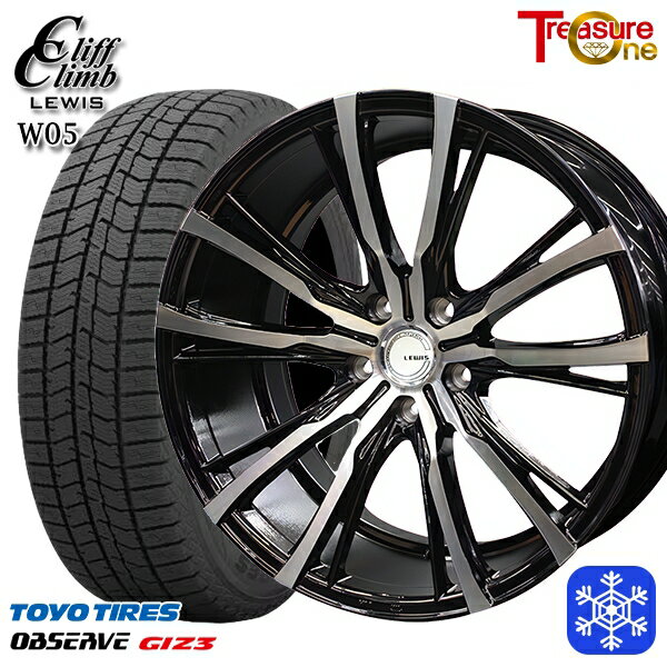 235/55R19 レクサスRX 2024年製 トーヨー オブザーブ ギズ3 トレジャーワン ルイス W05 ブラックポリッシュ 19インチ 8.5J 5H114.3 スタッドレスタイヤホイール4本セット