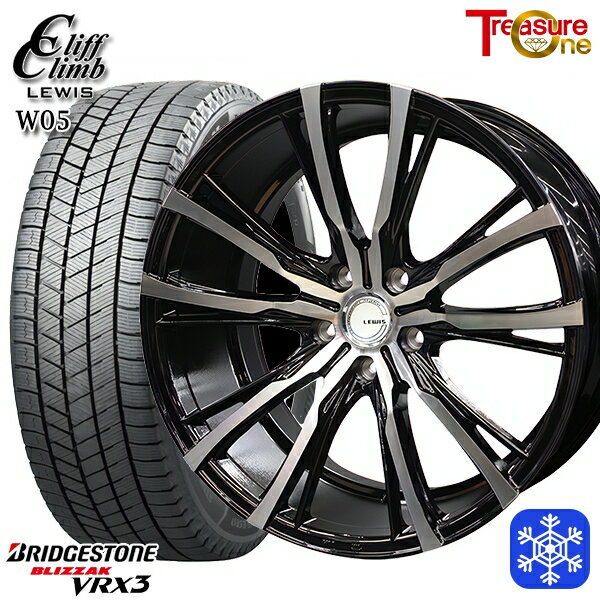 235/55R19 レクサスRX 2022〜2023年製 ブリヂストン ブリザック VRX3 トレジャーワン ルイス W05 ブラックポリッシュ 19インチ 8.5J 5H114.3 スタッドレスタイヤホイール4本セット