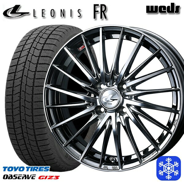 【取付対象】165/55R15 N-BOX タント 2024年製 トーヨー オブザーブ ギズ3 Weds ウェッズ レオニス FR BMCMC 15インチ 4.5J 4H100 スタッドレスタイヤホイール4本セット