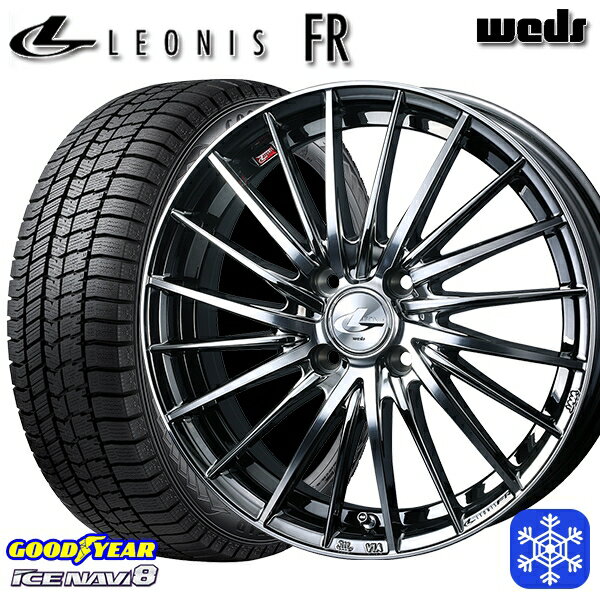 【取付対象】185/60R15 ヤリス ヴィッツ 2023〜2024年製 グッドイヤー アイスナビ8 Weds ウェッズ レオニス FR BMCMC 15インチ 5.5J 4H100 スタッドレスタイヤホイール4本セット