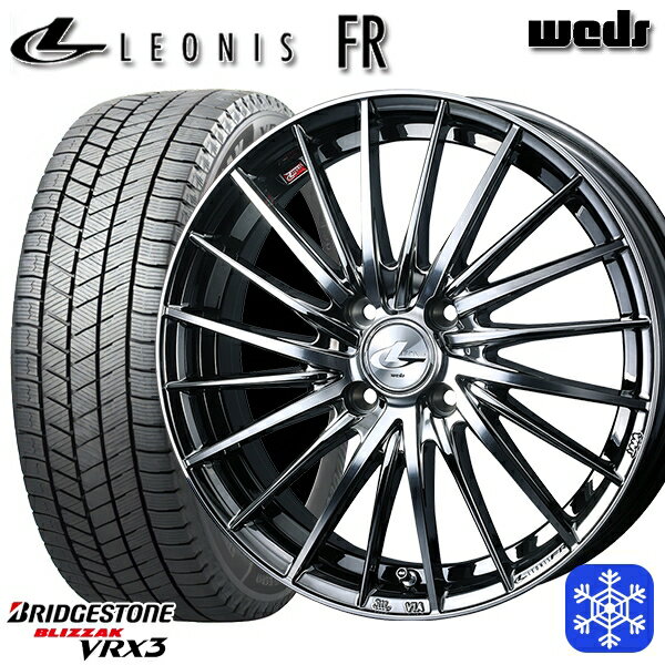 【取付対象】185/55R15 ノート マーチ デミオ 2023〜2024年製 ブリヂストン ブリザック VRX3 Weds ウェッズ レオニス FR BMCMC 15インチ 5.5J 4H100 スタッドレスタイヤホイール4本セット