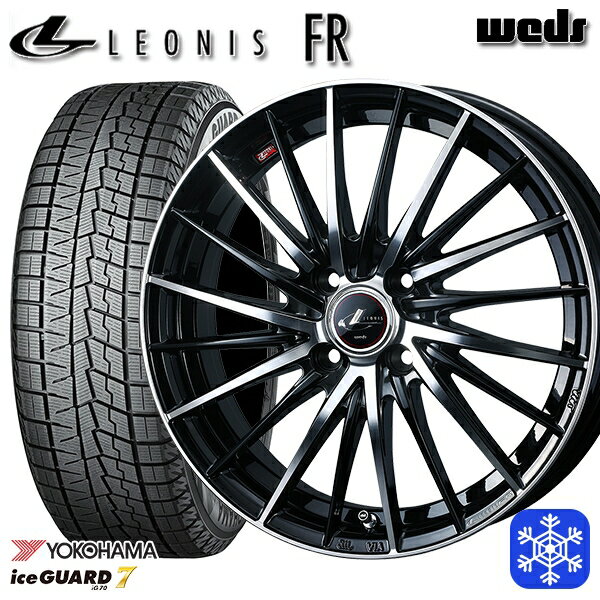 【取付対象】185/60R15 ヤリス ヴィッツ 2023〜2024年製 ヨコハマ アイスガード IG70 Weds ウェッズ レオニス FR PBMC 15インチ 5.5J 4H100 スタッドレスタイヤホイール4本セット