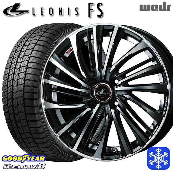 185/70R14 ノート アクア フリード 2022〜2023年製 グッドイヤー アイスナビ8 Weds ウェッズ レオニス FS PBMC 14インチ 5.5J 4H100 スタッドレスタイヤホイール4本セット