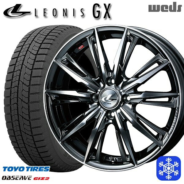 155/65R14 75Q 2023〜2024年製 トーヨー オブザーブ ギズ2 Weds ウェッズ レオニス GX BMCMC 14インチ 4.5J 4H100 スタッドレスタイヤホイール4本セット