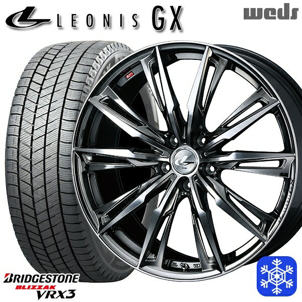 【取付対象】225/55R19 ハリアー CX5 CX8 2022～2023年製 ブリヂストン ブリザック VRX3 Weds ウェッズ レオニス GX BMCMC 19インチ 8.0J 5H114.3 スタッドレスタイヤホイール4本セット