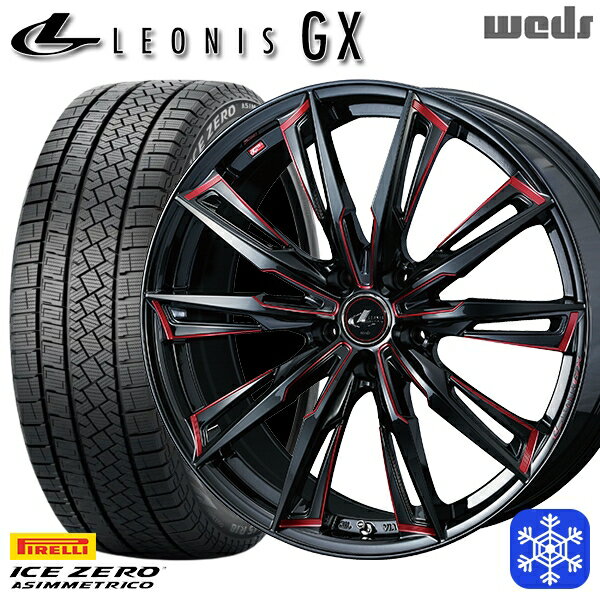 235/55R19 レクサスRX 2022〜2023年製 ピレリ アイスゼロアシンメトリコ Weds ウェッズ レオニス GX BK/SC 19インチ 8.0J 5H114.3 スタッドレスタイヤホイール4本セット