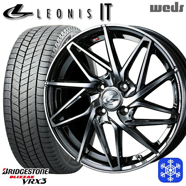 165/55R14 モコ ルークス 2023〜2024年製 ブリヂストン ブリザック VRX3 Weds ウェッズ レオニス IT BMCMC 14インチ 4.5J 4H100 スタッドレスタイヤホイール4本セット