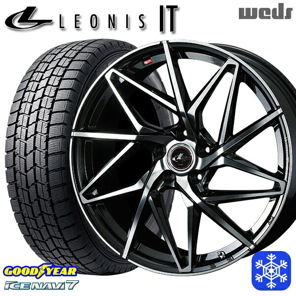 225/55R17 アテンザ スカイライン 2023〜2024年製 グッドイヤー アイスナビ7 Weds ウェッズ レオニス IT PBMC 17インチ 7.0J 5H114.3 スタッドレスタイヤホイール4本セット