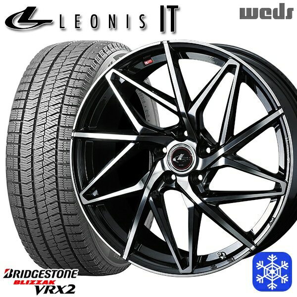 【取付対象】205/65R15 ステップワゴン オデッセイ 2021〜2022年製 ブリヂストン ブリザック VRX2 Weds ウェッズ レオニス IT PBMC 15インチ 6.0J 5穴 114.3 スタッドレスタイヤホイール4本セット 送料無料