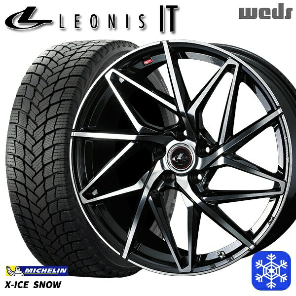215/60R16 ヤリスクロス ヴェゼル 2024〜2025年製 ミシュラン エックスアイススノー Weds ウェッズ レオニス IT PBMC 16インチ 6.5J 5H114.3 新品 スタッドレス1台分4本セット