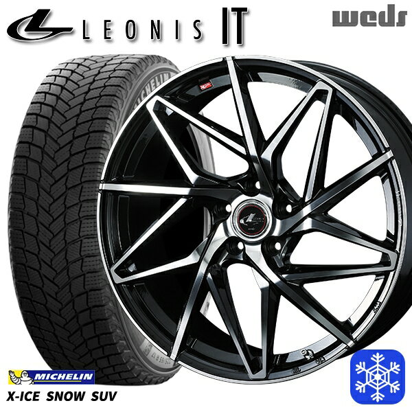 225/55R19 ハリアー CX5 CX8 2024〜2025年製 ミシュラン エックスアイススノーSUV Weds ウェッズ レオニス IT PBMC 19インチ 8.0J 5H114.3 新品 スタッドレス1台分4本セット