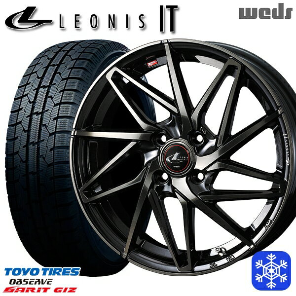 【取付対象】165/55R14 モコ ルークス 2022年製 トーヨー ガリット ギズ Weds ウェッズ レオニス IT PBMC/TI 14インチ 4.5J 4穴 100 スタッドレスタイヤホイール4本セット 送料無料