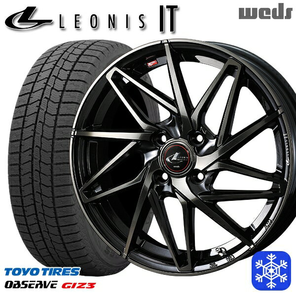 185/60R15 ヤリス ヴィッツ 2024年製 トーヨー オブザーブ ギズ3 Weds ウェッズ レオニス IT PBMC/TI 15インチ 5.5J 4H100 スタッドレスタイヤホイール4本セット