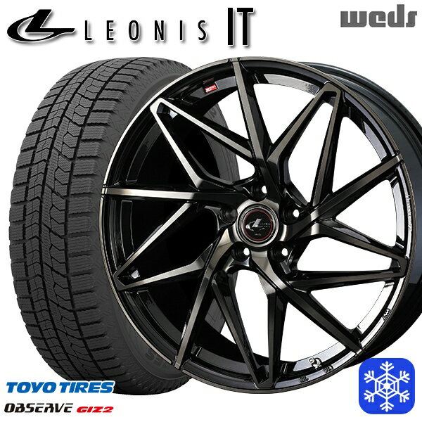 215/55R17 カムリ ヴェゼル 2023〜2024年製 トーヨー オブザーブ ギズ2 Weds ウェッズ レオニス IT PBMC/TI 17インチ 7.0J 5H114.3 スタッドレスタイヤホイール4本セット
