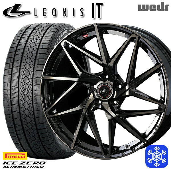 235/55R19 レクサスRX 2022〜2023年製 ピレリ アイスゼロアシンメトリコ Weds ウェッズ レオニス IT PBMC/TI 19インチ 7.5J 5H114.3 スタッドレスタイヤホイール4本セット